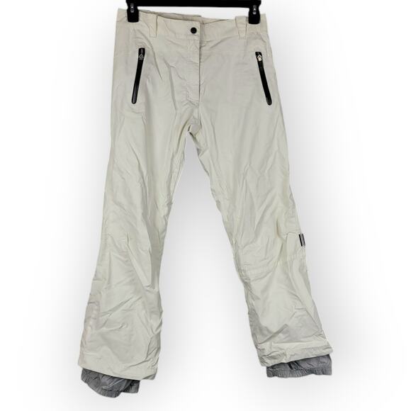 Obermeyer Ridge Line Snow Pants Sz 8 White Snowboarding Skiing Sledding Outdoors - Picture 1 of 6